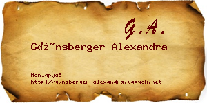 Günsberger Alexandra névjegykártya